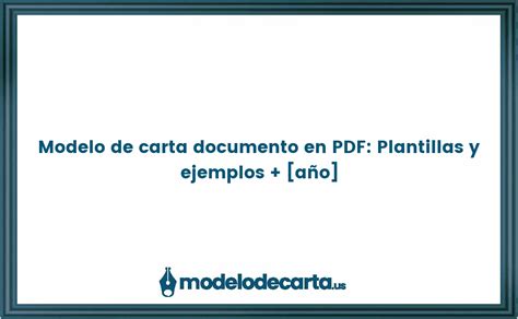 Modelo De Carta Documento En Pdf Plantillas Y Ejemplos A O Gratis