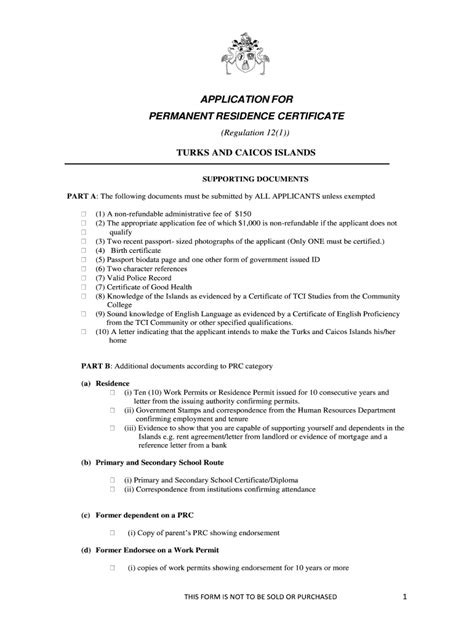 2016 Form Tc Application For Permanent Residence Certificate Fill