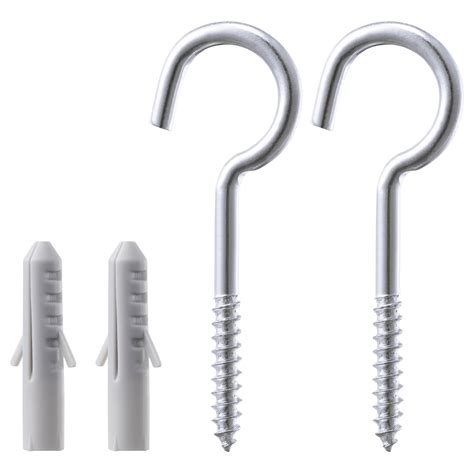FIXA 4-piece screw hook and plug set, silver-colour - IKEA