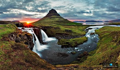 Kirkjufellsfoss Waterfall At Grundarfjordur On The Snaefellsnes