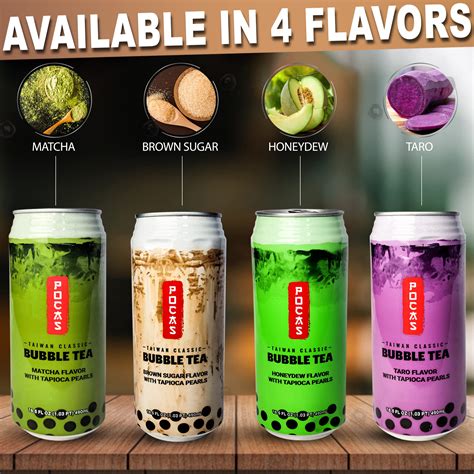 Buy Pocas Bubble Tea Classic Taiwan Style Milk Tea With Tapioca Pearls Ready To Serve Boba Tea