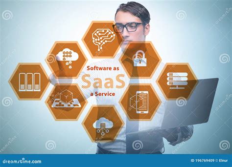 Software Como Servicio Concepto De Saas Con Empresario Imagen De