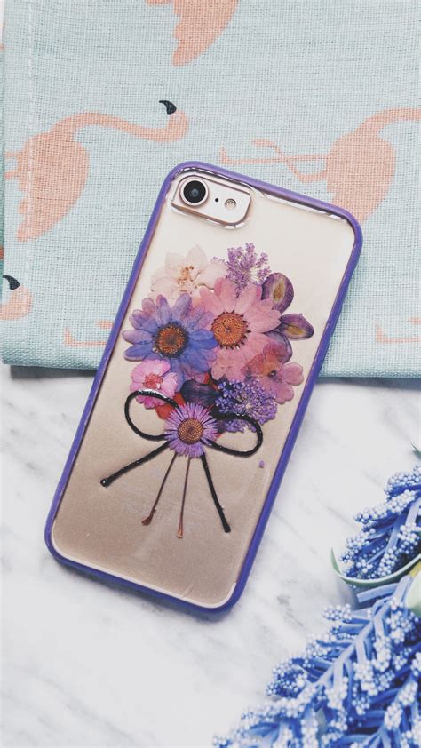 Purple Bouquet Pressed Flower Iphone Bumper Case Iphone 7 8 Iphone Bumper Iphone Bumper