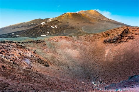 Landscape of Etna Volcano, Sicily, Italy. Stock Image - Image of italy ...