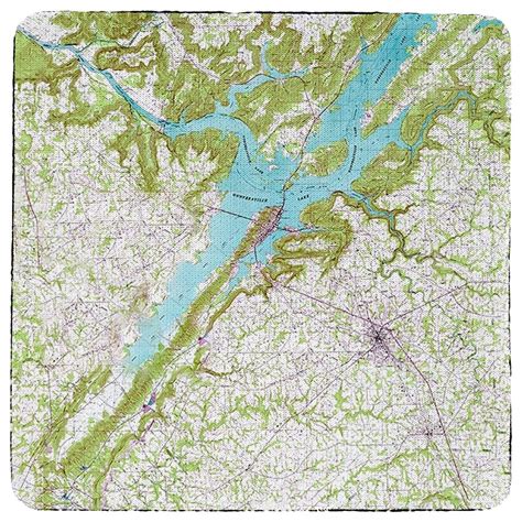Lake Guntersville Al Nautical Map Coasters Three Sets Of 4 12 Total