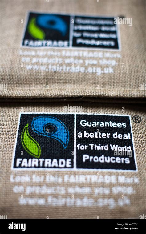 Fairtrade Logo On Hessian Shopping Hi Res Stock Photography And Images