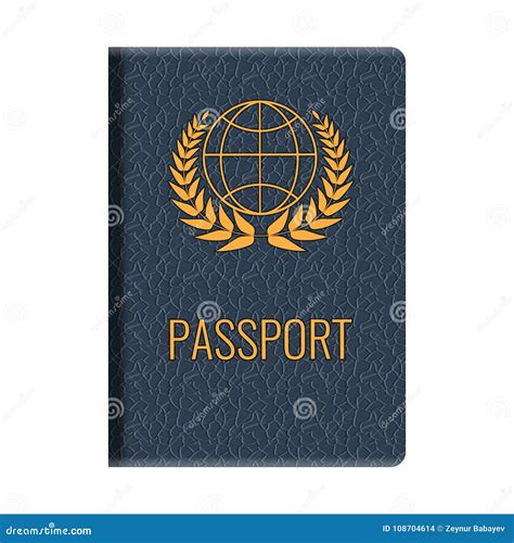 Realistic Vector Passport Mockup Front Cover Of High Detailed Leather