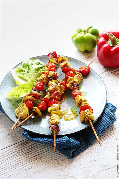 Brochettes de dinde marinées aux légumes Recette bio Quintesens