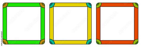 Square vector border frame colourful designs Stock Vector | Adobe Stock