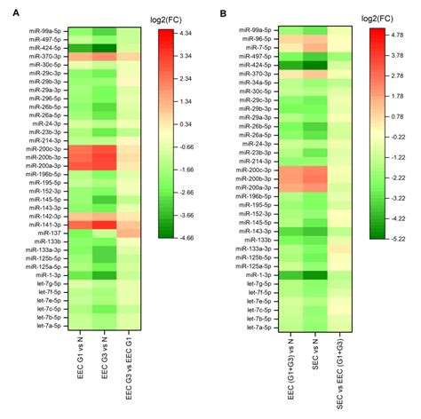 Heat Maps Of Mirna Expression In Endometrial Cancer Differences In