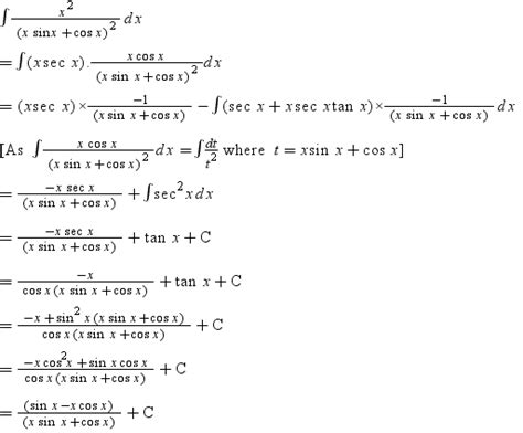 Integration of x^2/(xsinx+cosx)^2