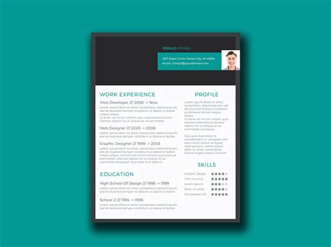 Free Resume Template with Stylish Header