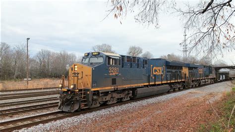 CSX M582 Headed Southbound In Monroe NC With Csxt 3281 In The Lead 12