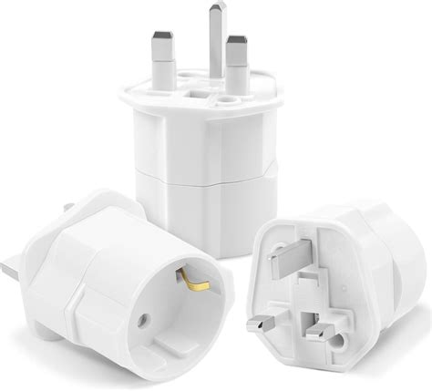 Buy 3 Pack Europe To UK Plug Adapter EU 2 Pin Plug Adapter To 3 Pin