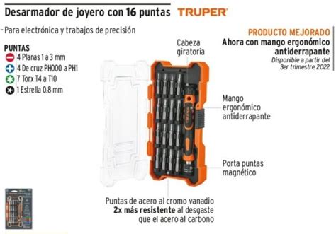 JGO DESARMADOR DE JOYERO 16PUNTAS 14159 TRUPER Quimica Y Servicios