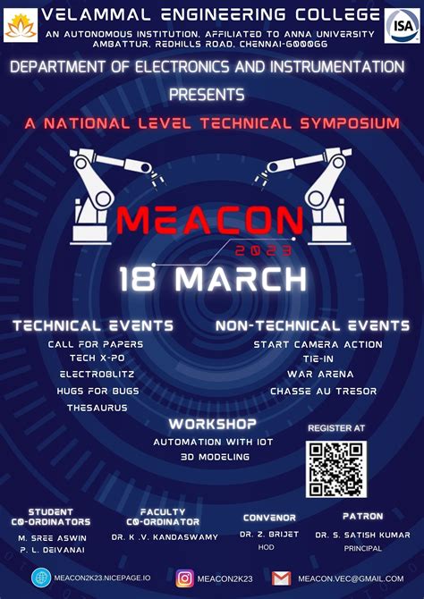 Meacon K Velammal Engineering College Technical Symposium Chennai