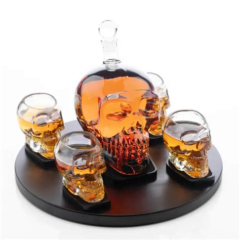 Serve Your Finest Liquors In The Don Vassie Skull Decanter Set