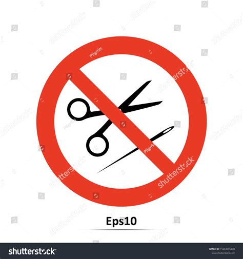 No Scissors Prohibition Sign Icon Vector Stock Vector Royalty Free