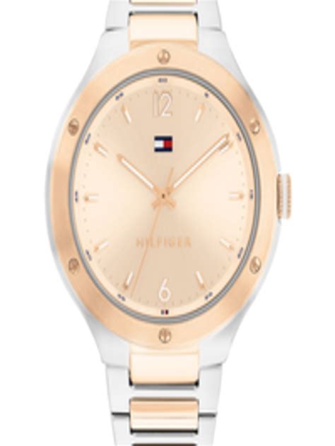 Buy Tommy Hilfiger Women Embellished Dial And Stainless Steel Bracelet