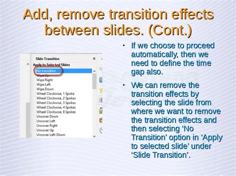 Understanding Presentations – Slide Transition