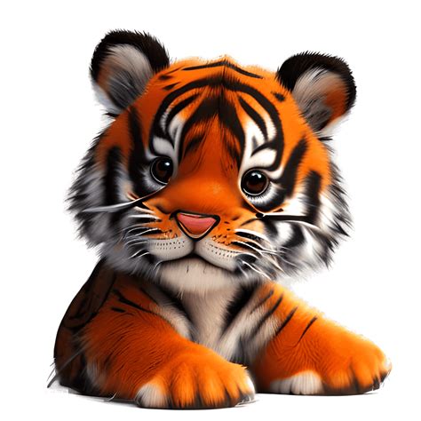 Cute Baby Cartoon Tiger