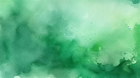 Aquarelle Abstract Vibrant Watercolor Texture In Deep Green Background