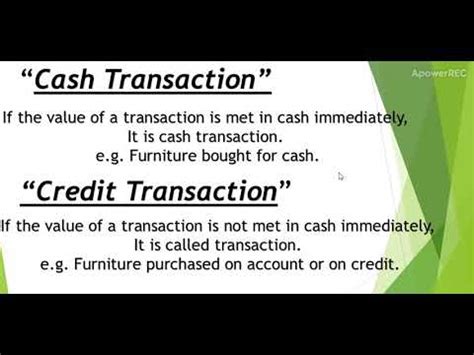 Difference Between Cash Transactions And Credit Transactions By Miss