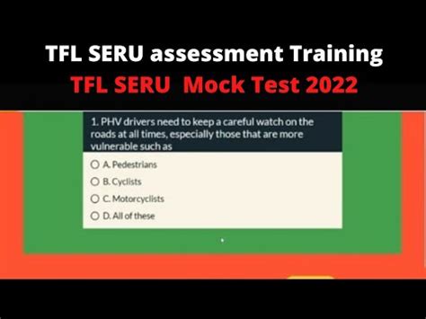 Tfl Seru Assessments Training Tfl Seru Mock Test Tfl Seru Training