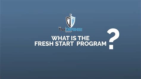 What Is The Fresh Start Program Youtube