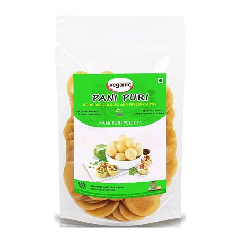 Veganic Dry Gol Gappa Pani Puri Puchka Wheat Snack Pellets Ready To