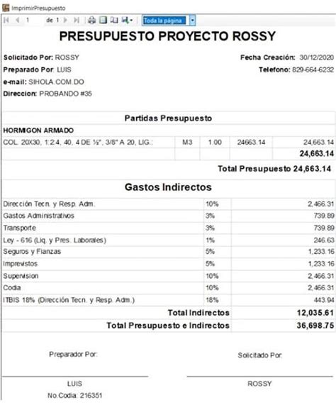 Calculo De Cuantia De Acero Para Analisis De Costo Y Presupuesto