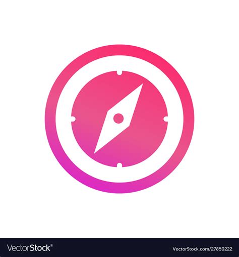 Compass Icon For Travel Site Or Company Flat Pink Vector Image