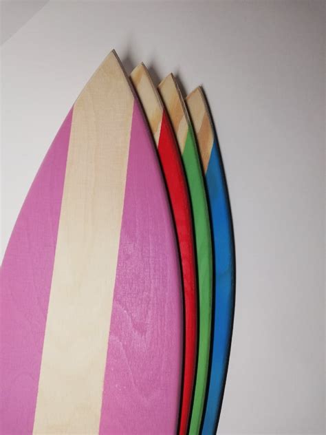 Wooden Mini Surfboard Planche De Surf Decor Etsy