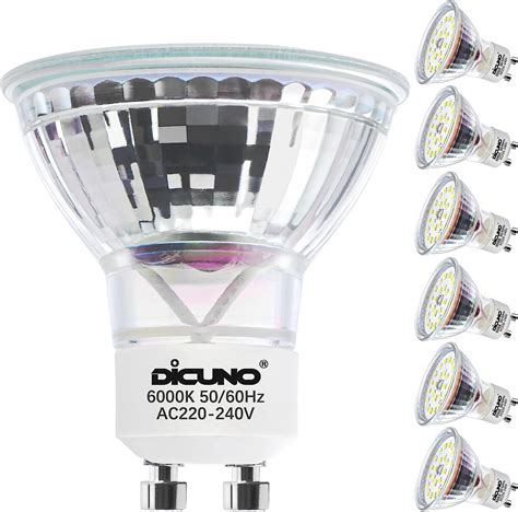 Dicuno Ampoule Led Gu10 Blanc Froid 6000k 5w équivalent 50w Lampe