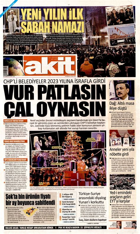 Yeni Akit Gazetesi 02 Ocak 2023 Pazartesi