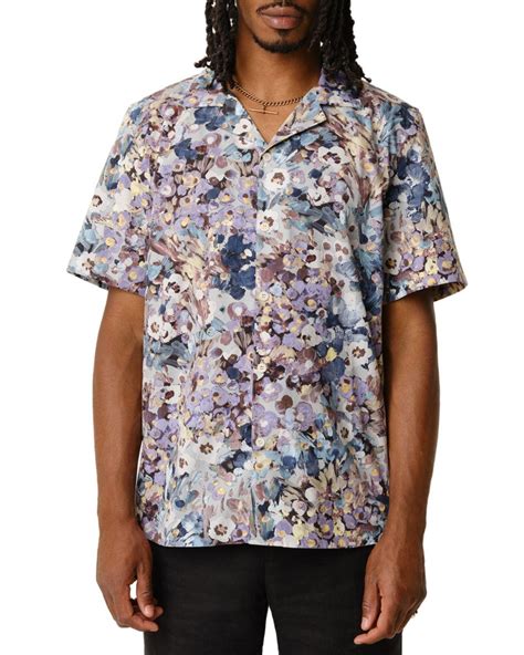 Wax London Didcot Cotton Floral Print Regular Fit Button Down Camp