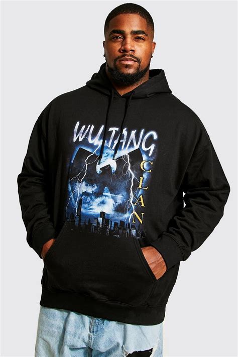 Plus Wu Tang Lightening License Hoodie Boohoo Uk