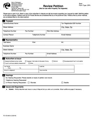 State Of Washington Scan Review Petition Form Dor Wa Fill And Sign