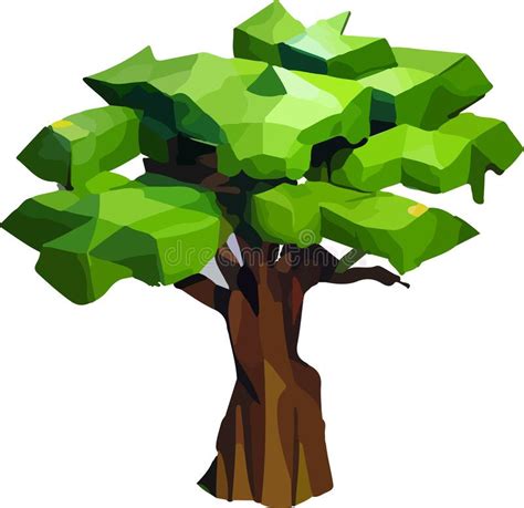 Conceptual Polygonal Tree Abstract Vector Illustration Low Poly Style