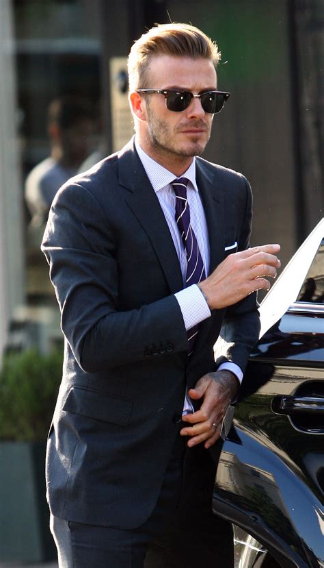 David Beckham Wore Sunglasses And A Suit David And Victoria Do Lunch