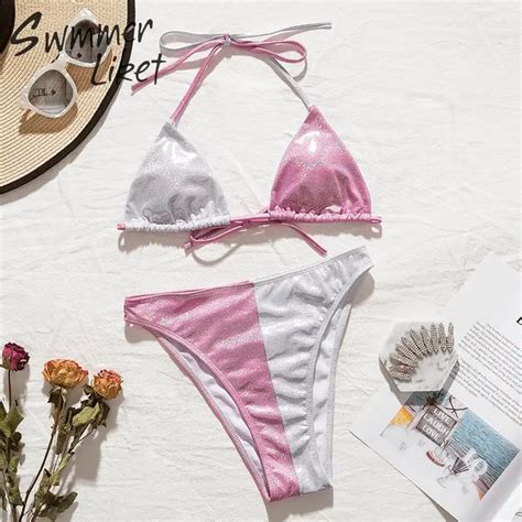 Sexy String Bikini 2019 High Waist Swimsuit Female Push Up Swimwear