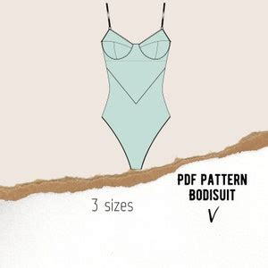 Bodysuit Pdf Lingerie Sewing Pattern V Sizes S M L Etsy
