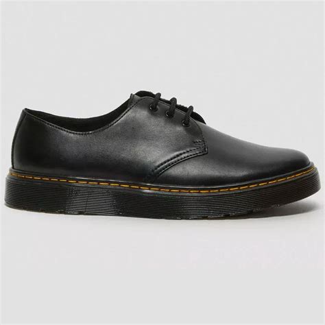 Dr Martens Thurston Lo Lusso Leather Eyelet Shoes Black