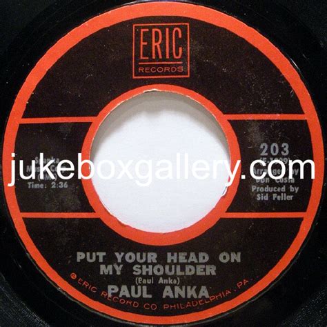 Paul Anka Diana Put Your Head On My Shoulder