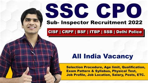 Ssc Cpo Si Recruitment Cisf Crpf Bsf Itbp Ssb Delhi Police