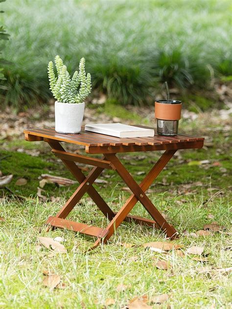 Wooden Folding Side Table, Adirondack Square Small Table Coffee End ...