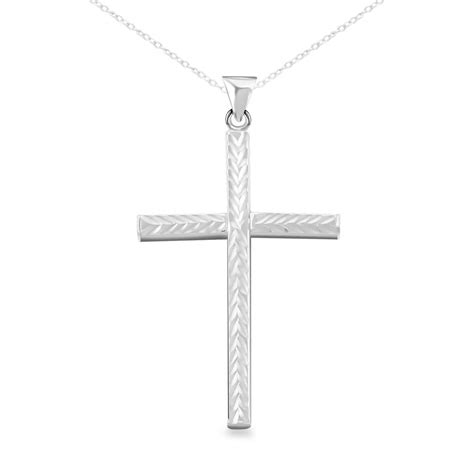 Buy Sterling Silver Cross Pendant Necklace 18 Inches 355 Grams At Shoplc