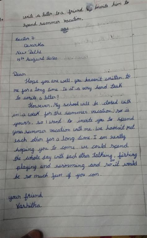 Write A Letter To Your Friend Living In Delhi Telling Him How You Spend