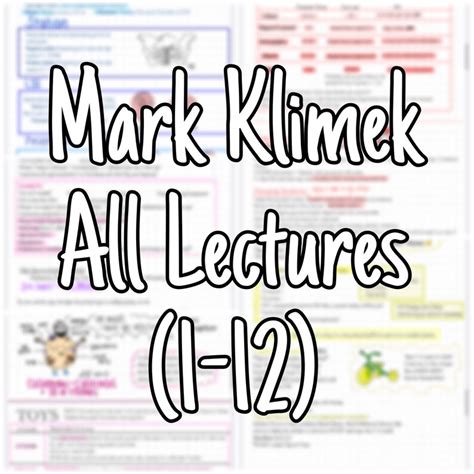 Mark Klimek NCLEX Lectures 1 12 Notes Etsy