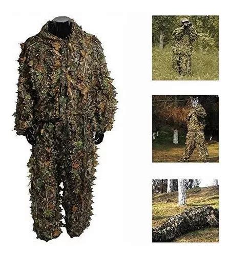 Fouos Ghillie Trajes De Camuflaje Francotirador 3d Hojas Woo